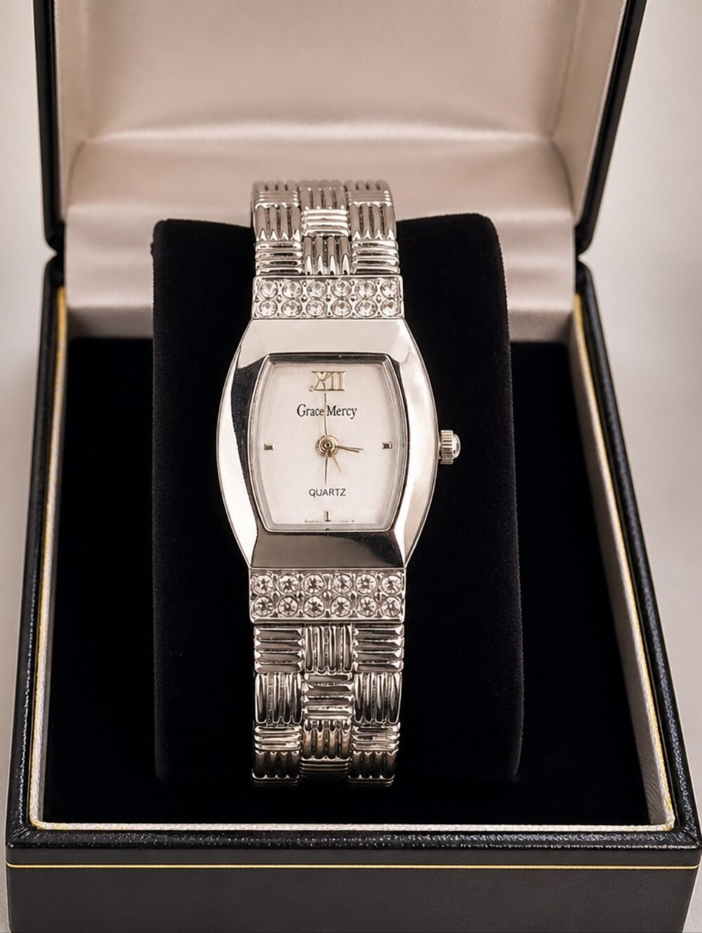 Vintage Grace Mercy Silver Crystal Bracelet Watch